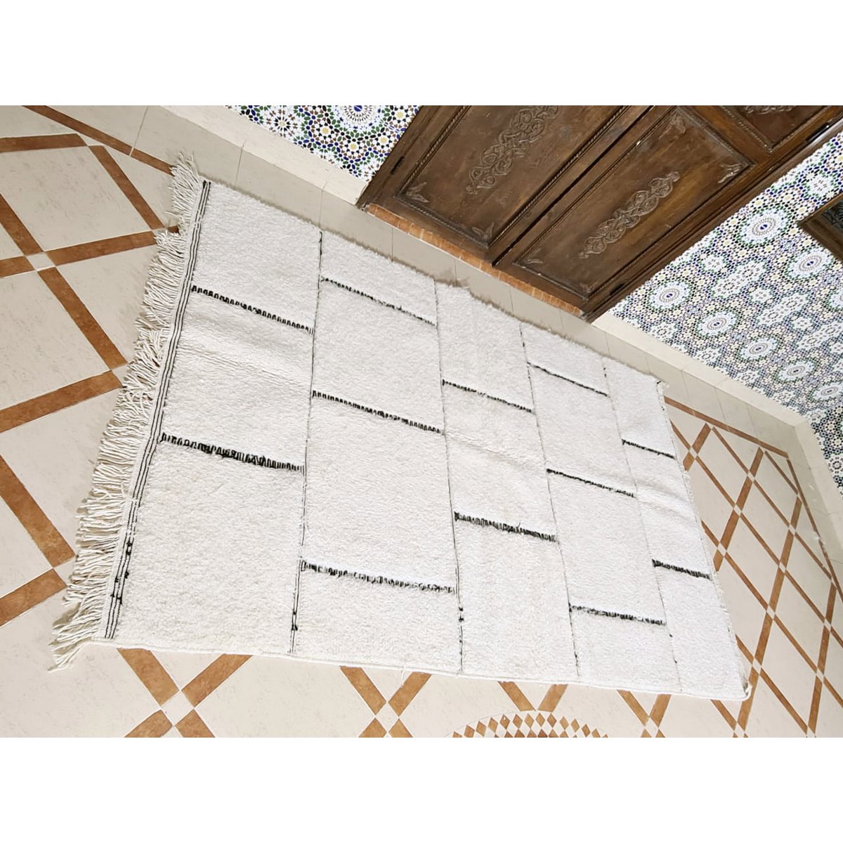 Berberteppich Beni Ouarain reine Wolle 153 x 263 cm