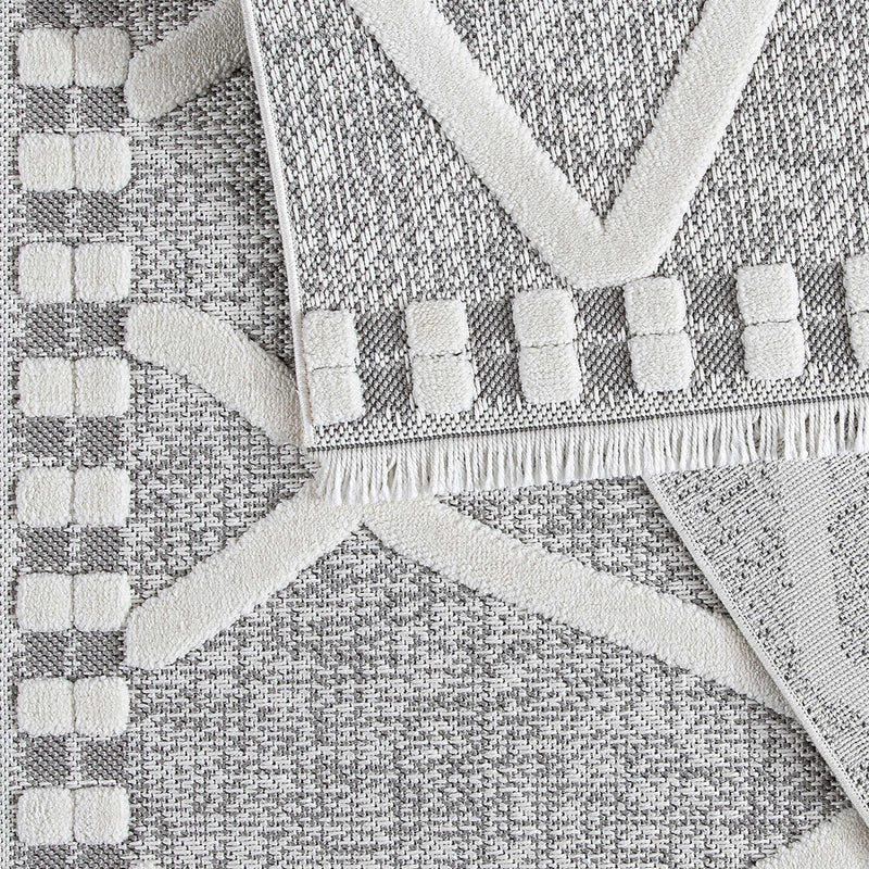 Sehrazat Teppichserie Oslo 9810 grey cream - Moderne Kurzflor Kollektion 2023/2024 in verschiedenen Größen