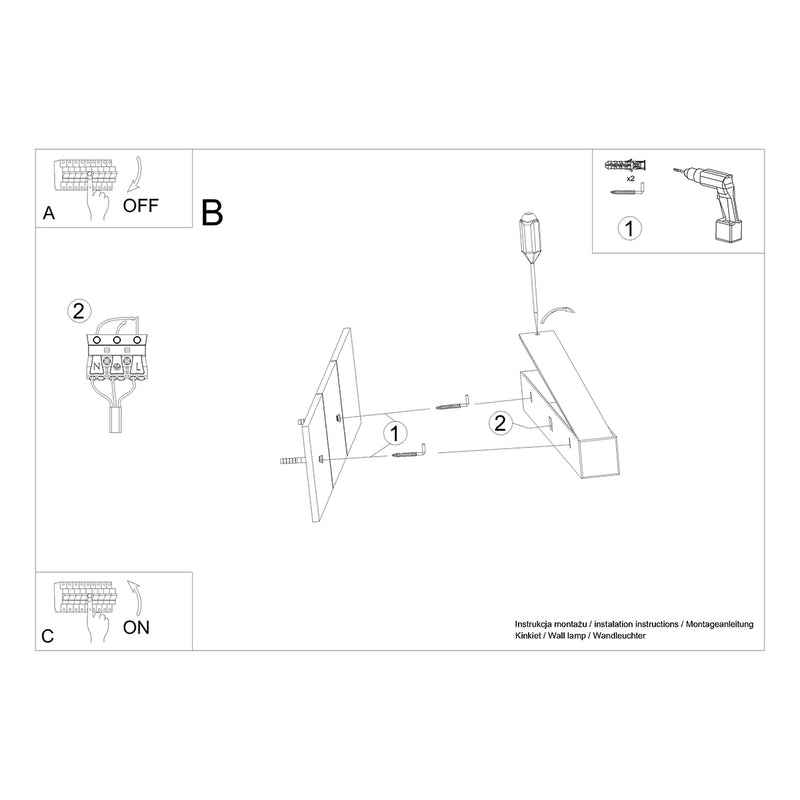 Wandleuchte PINNE 150 grau