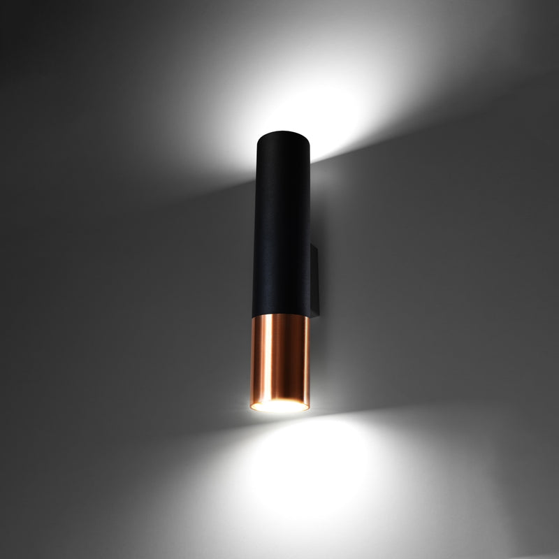 Wall light LOOPEZ black/copper