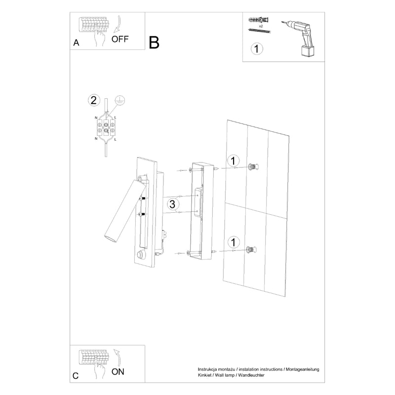Wall light ENIF black