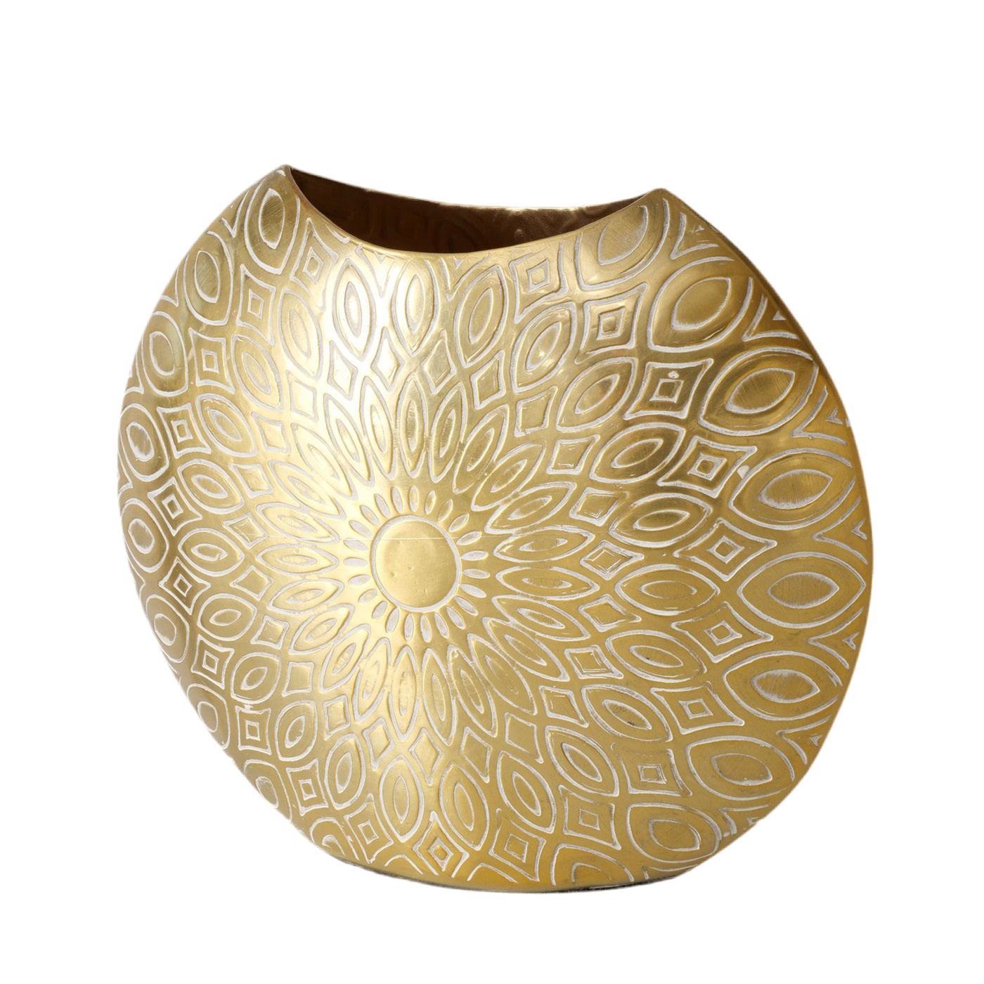 Elegante decoratieve vaas Valvana van metaal in goud