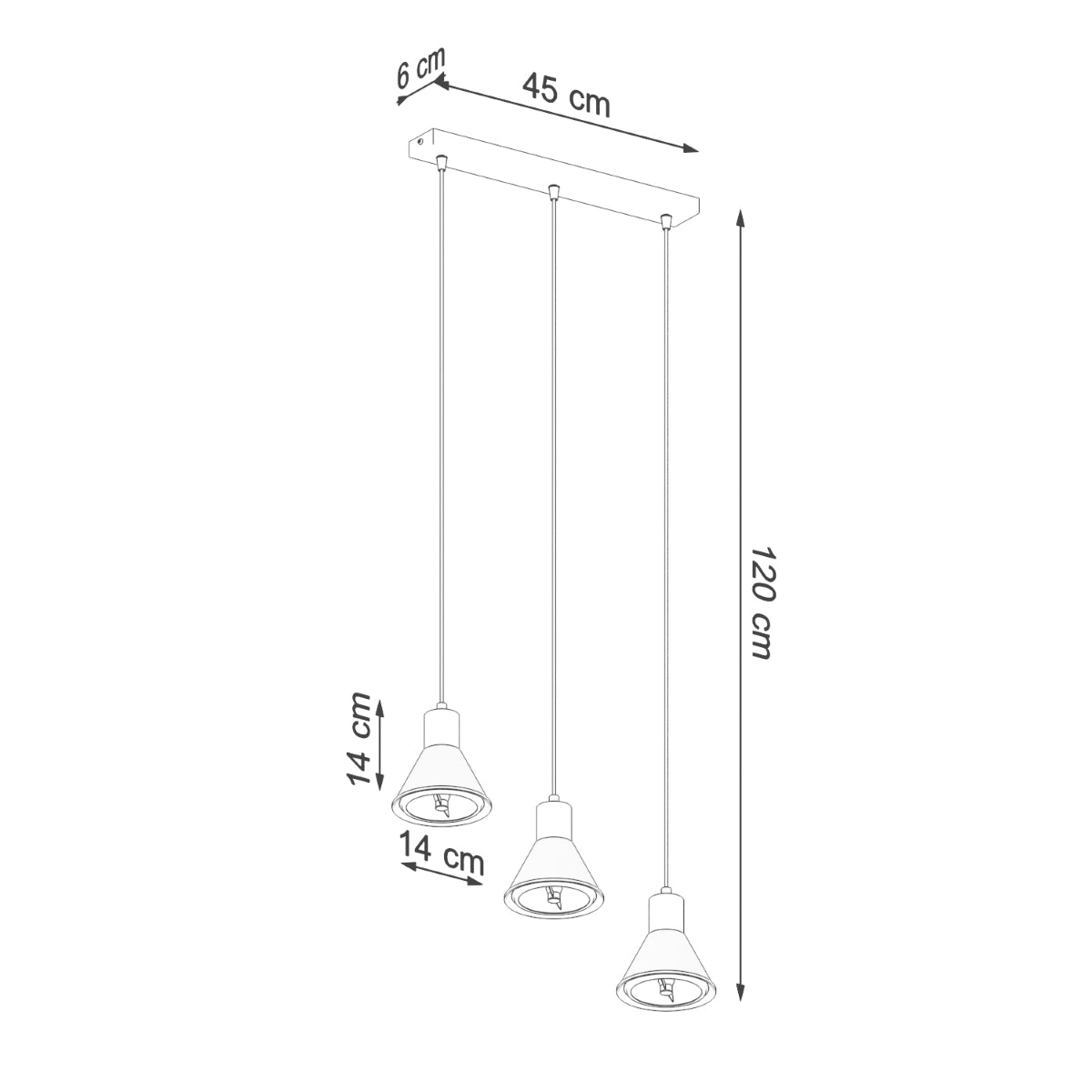 TALEJA 3 hanging light black [ES111]