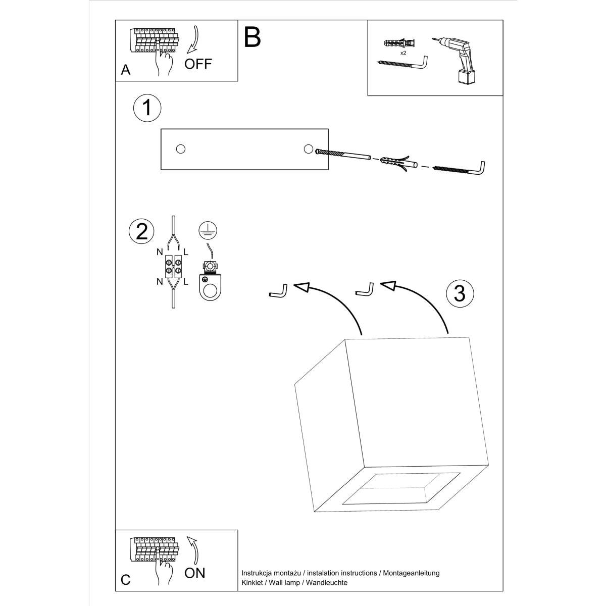 LEO betonnen wandlamp