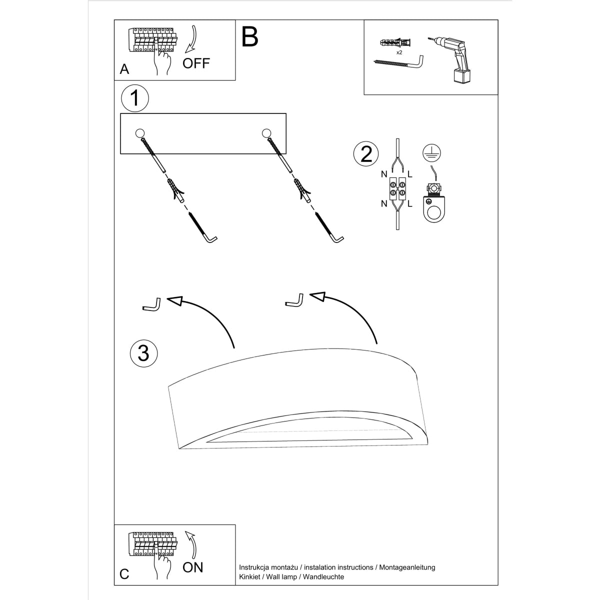 ATENA betonnen wandlamp