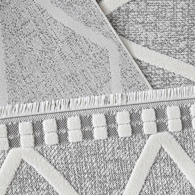 Sehrazat Teppichserie Oslo 9810 grey cream - Moderne Kurzflor Kollektion 2023/2024 in verschiedenen Größen