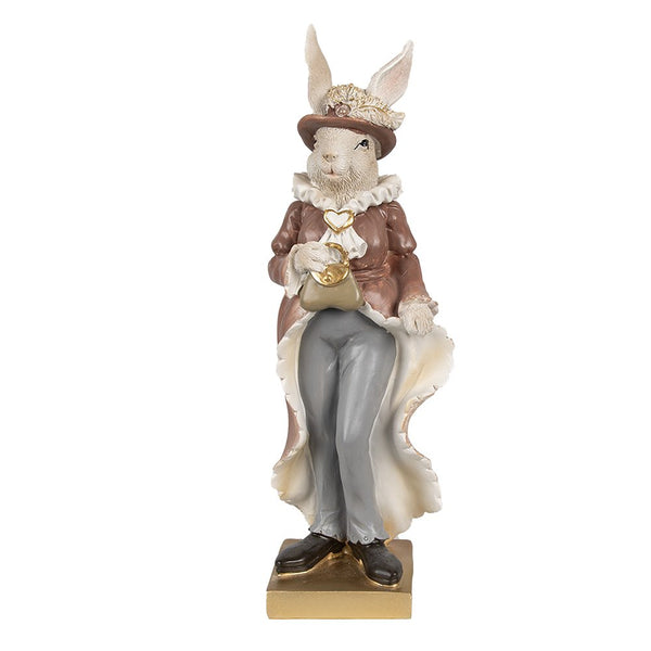 Decoration Rabbit Beige Brown 10x8x30 cm