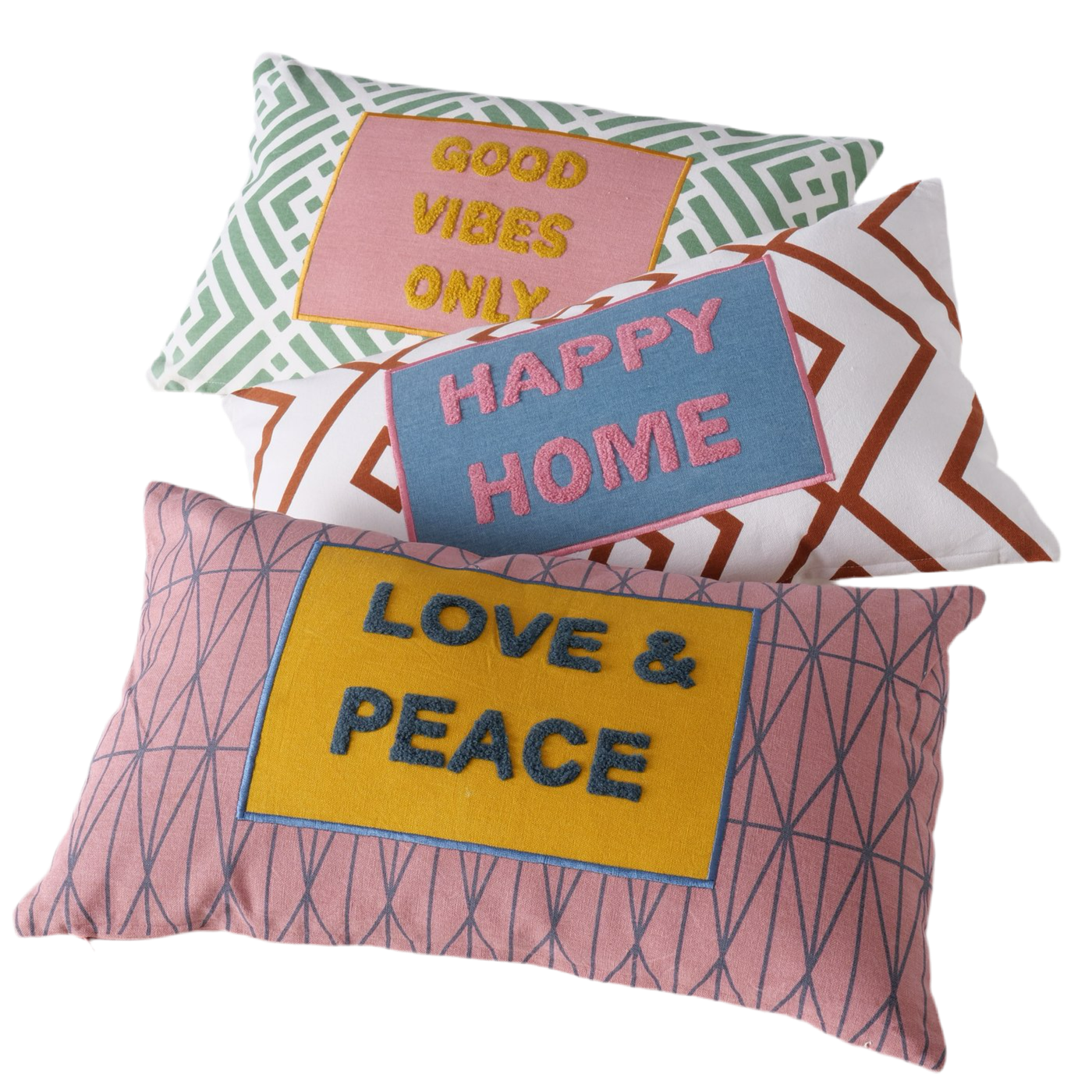 Positivity Kissen Set mit inspirierenden Botschaften