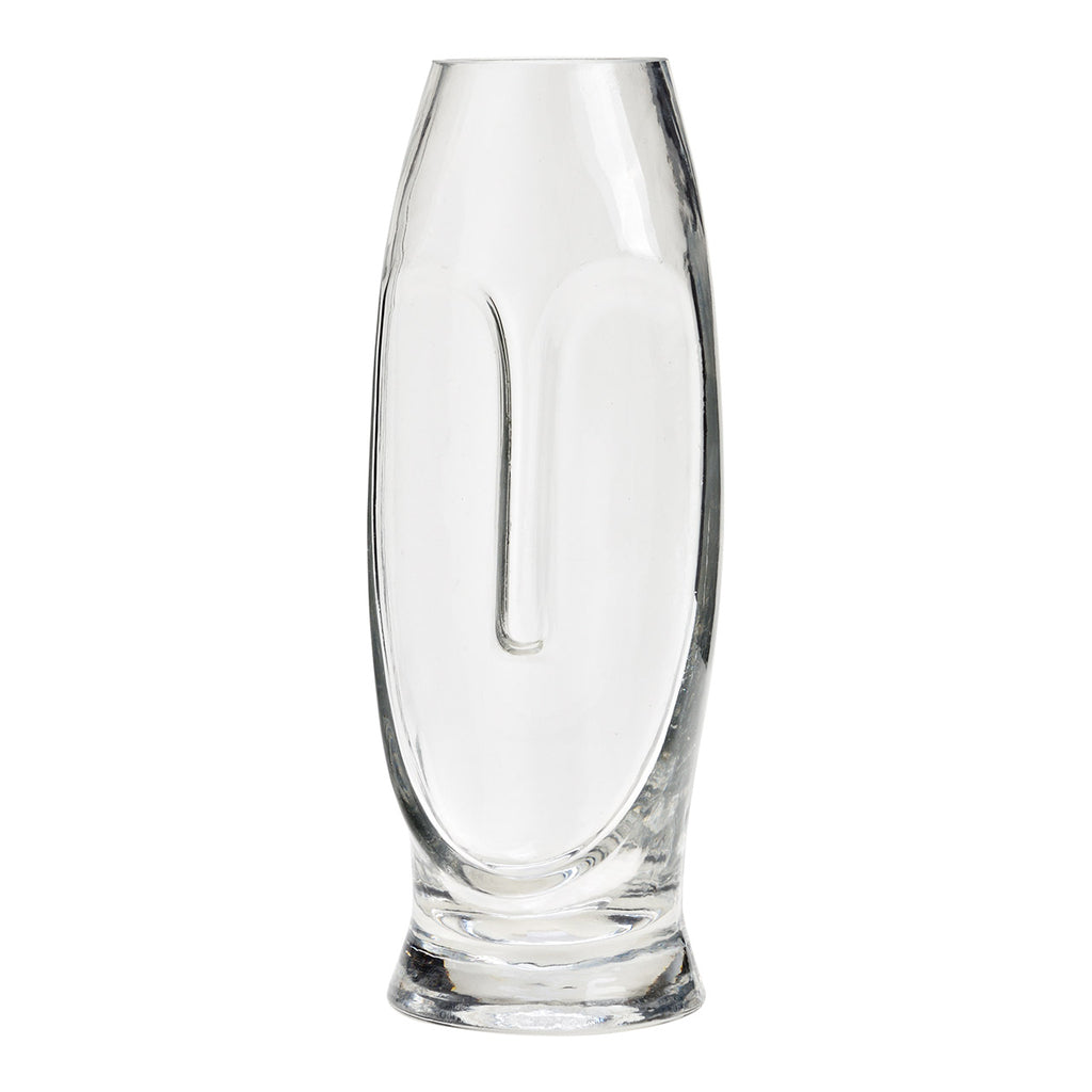 Vase Gesicht aus Glas Transparent (B/H/T) 9x25x9cm