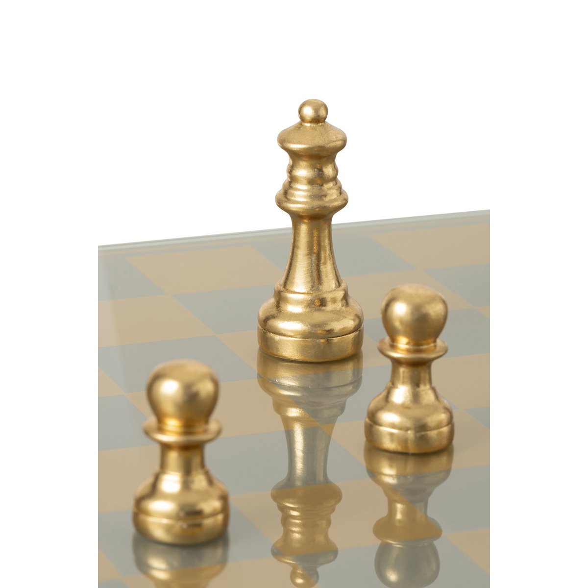 Schachset Gold Polyresin Luxus Deko Schachbrett 61cm