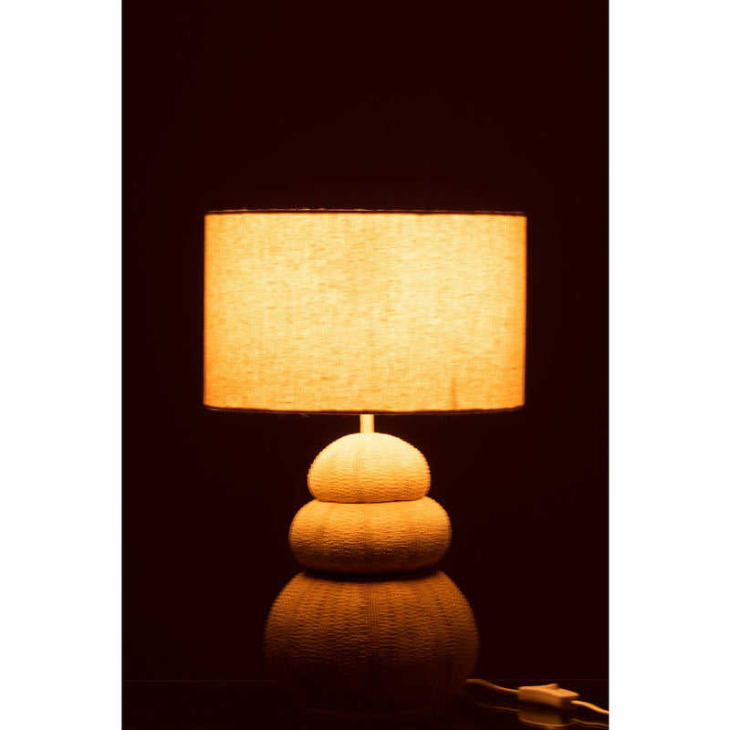 Tischlampe Seeigel Beige E27 Polyresin 60W Design