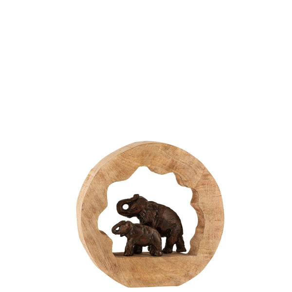 Stilvolle Elefantenfigur aus Mangoholz und Aluminium in Bronze-Optik - Klein