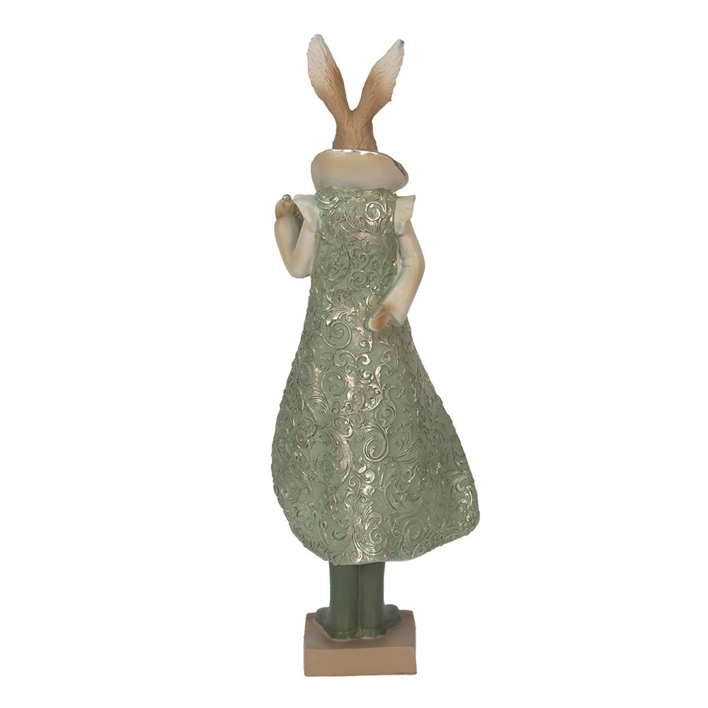 Decorative Statue Rabbit Green, Brown, Beige 11x8x33 cm