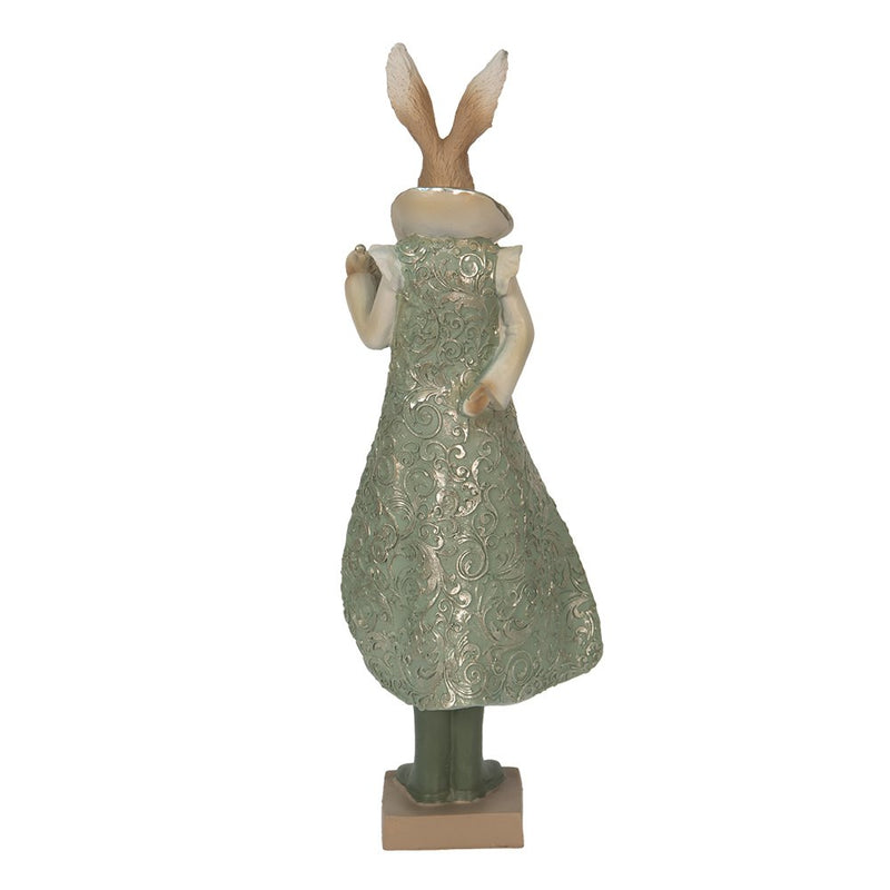 Decorative Statue Rabbit Green, Brown, Beige 11x8x33 cm