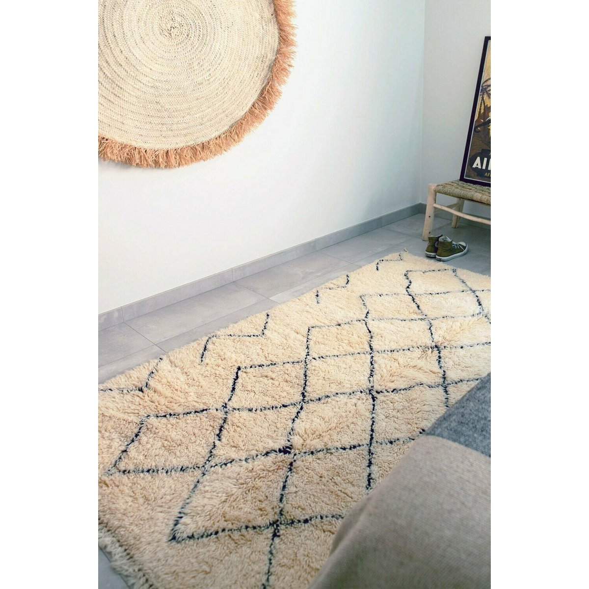 Tapis Berbere Authentique en Laine Cherratin