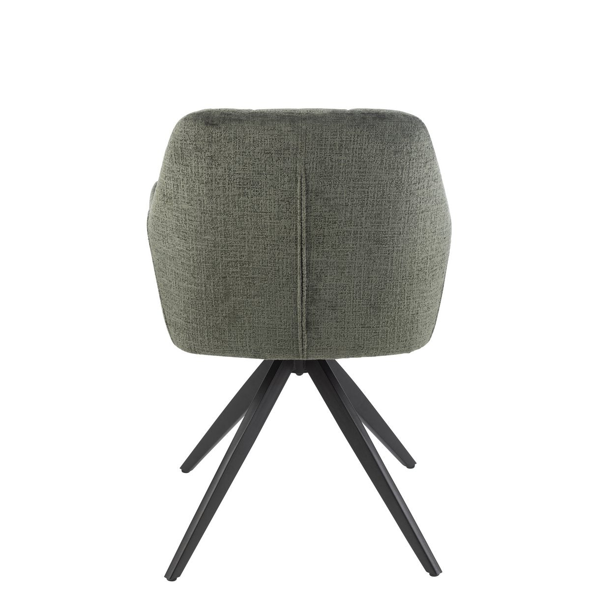 Groen gestoffeerde stoel Louna met metalen frame, 85 cm