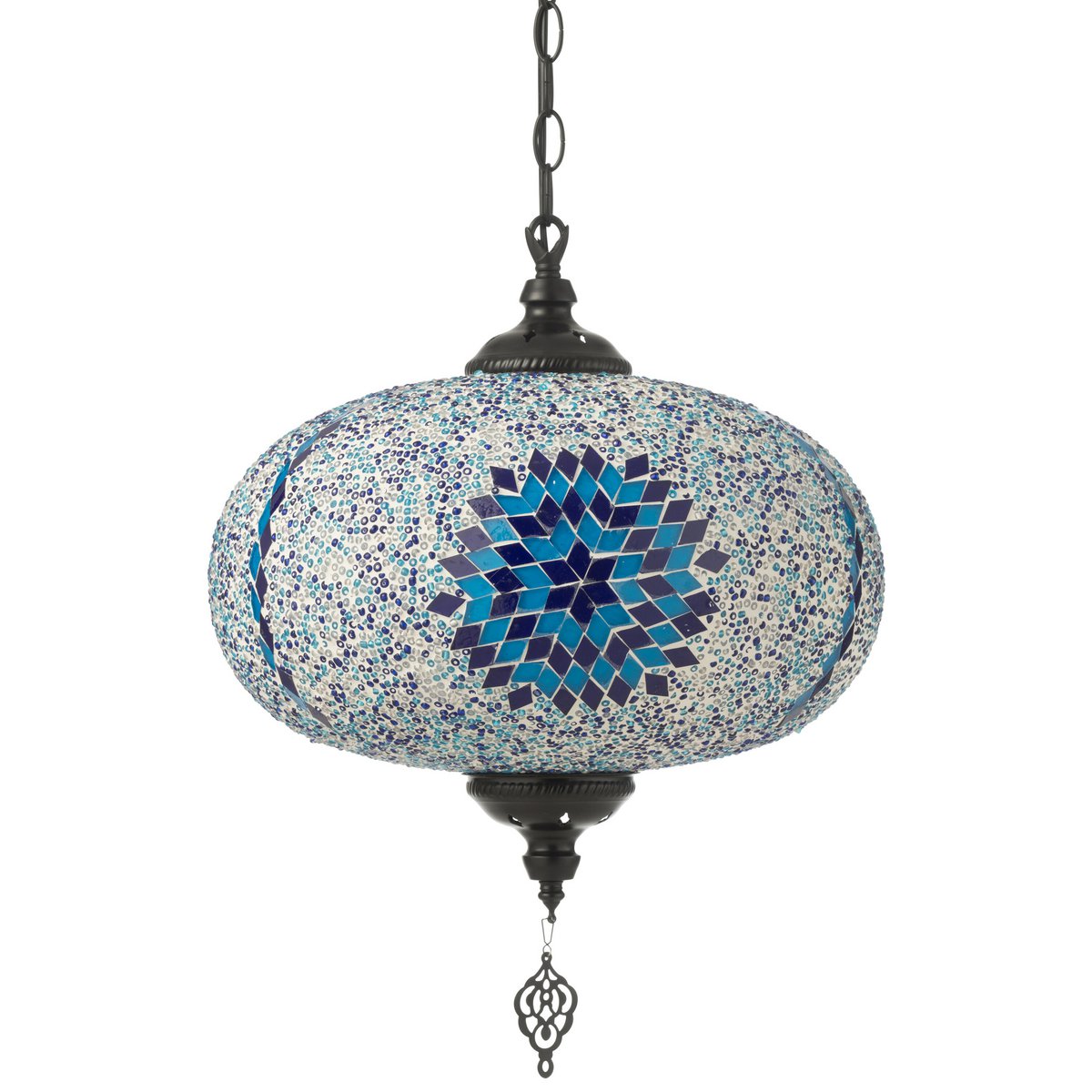 J-Line Hanging Lamp Mosaic Glass/Metal Blue Large