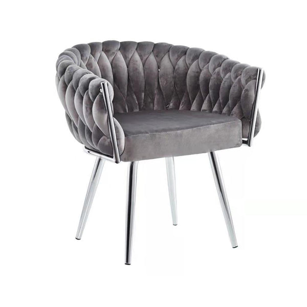 Chair Eva Velvet Gray Chrome Frame