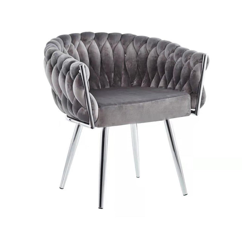 Chair Eva Velvet Gray Chrome Frame