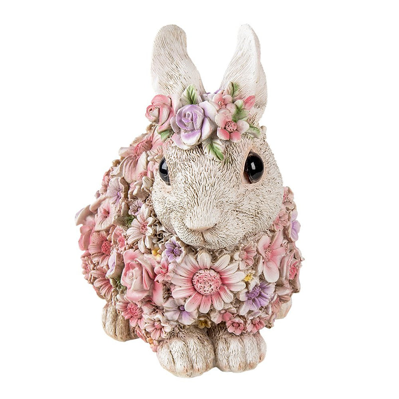 Decoratief Beeld Konijn Wit, Roze 19x12x18 cm