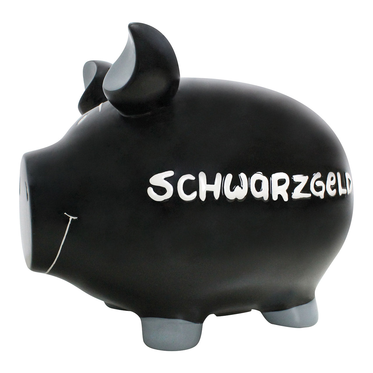 KCG Sparschwein "Schwarzgeld" aus Keramik, Schwarz/Weiß (B/H/T) 30x25x25cm Monsterschwein