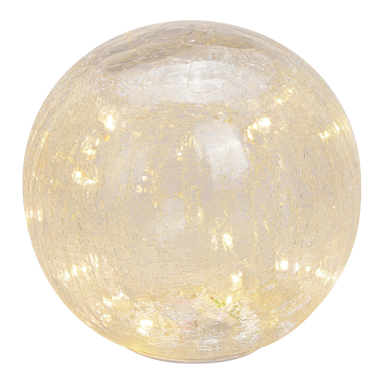 Lichtkugel mit 20er LED, mit Timer aus Glas Transparent  Ø20cm