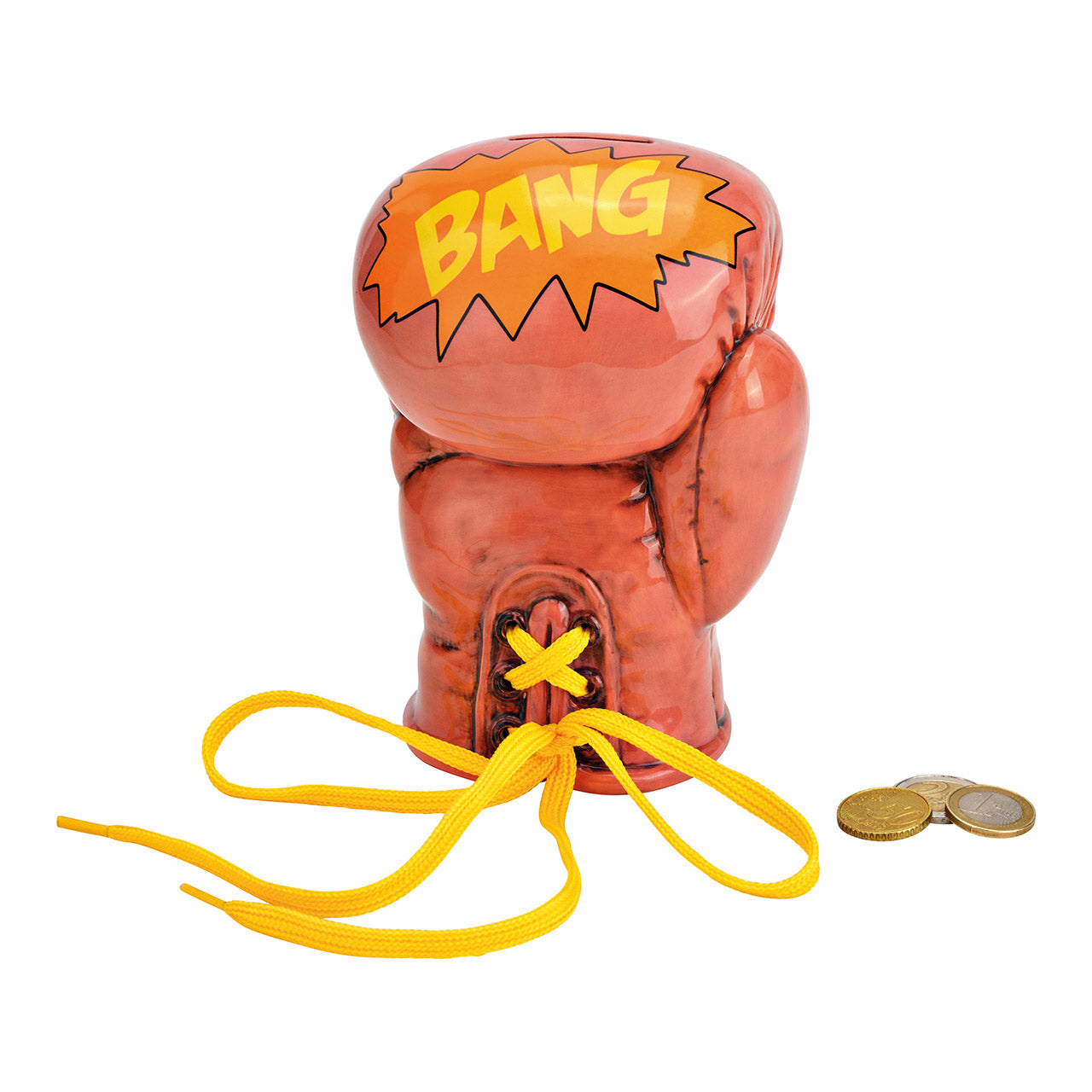 Spardose Boxerhandschuh aus Keramik braun (B/H/T) 12x16x10cm