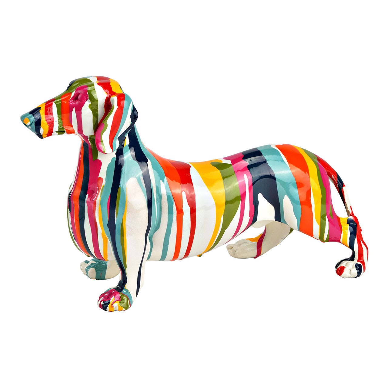 Figure dog dachshund made of poly, colorful (W/H/D) 27x16x7cm