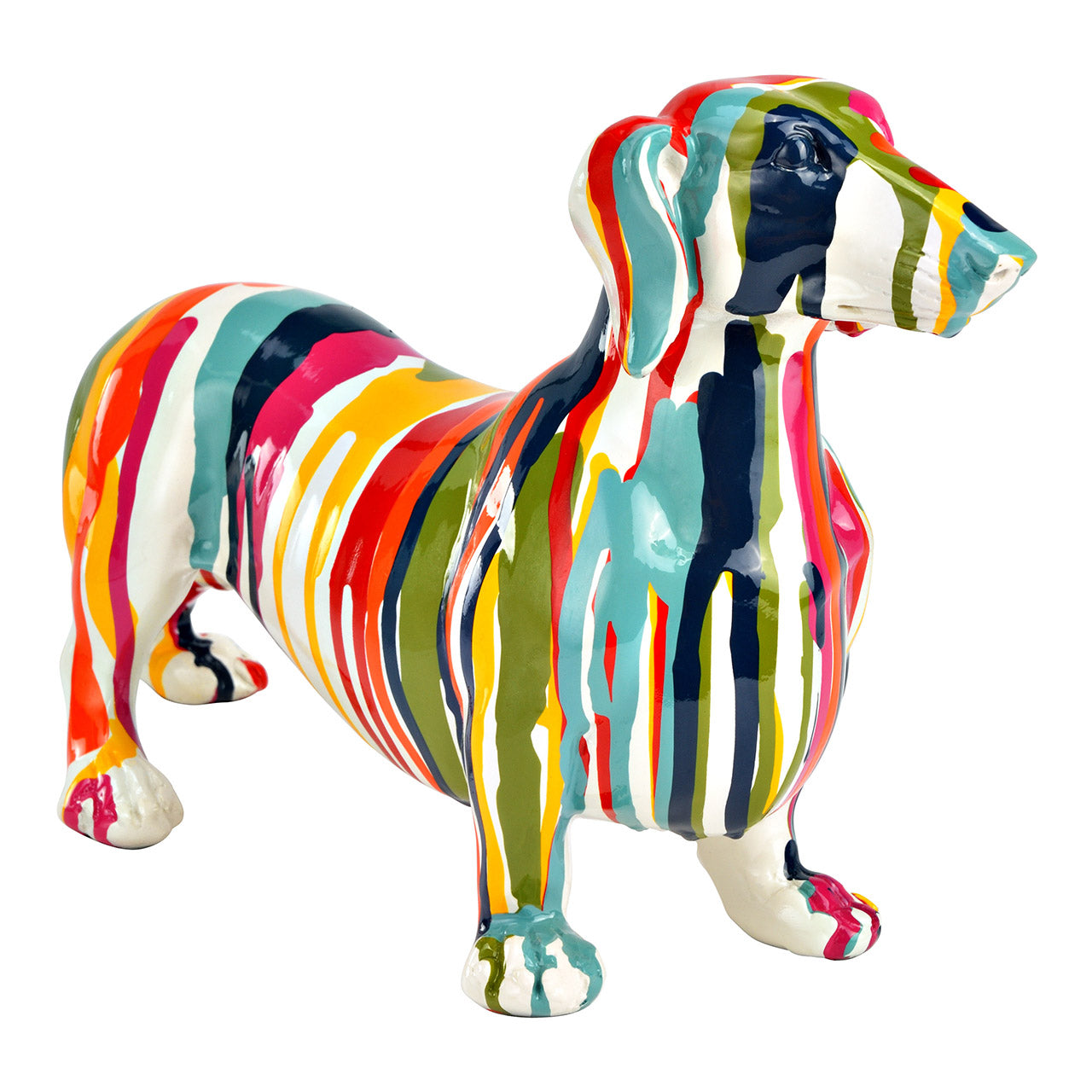 Figure dog dachshund made of poly, colorful (W/H/D) 27x16x7cm