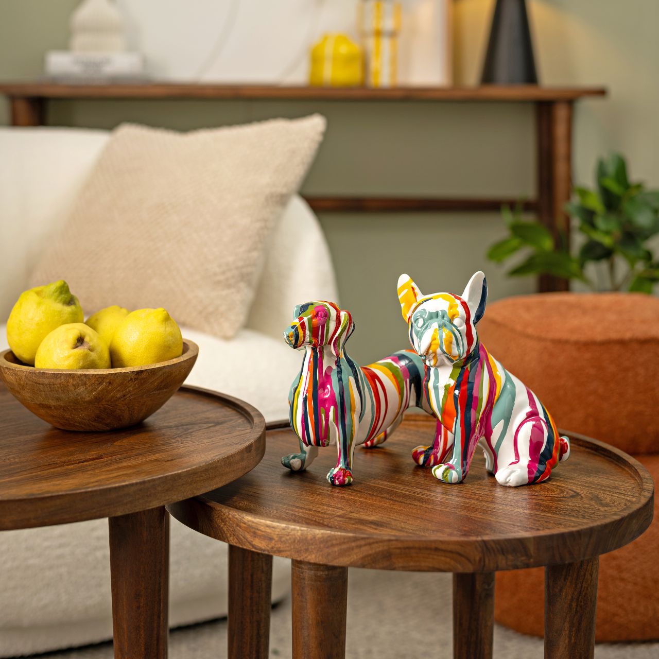 Figure dog dachshund made of poly, colorful (W/H/D) 27x16x7cm