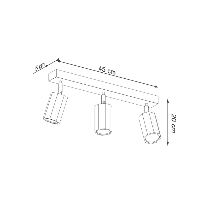 Ceiling light ZEKE 3 oak