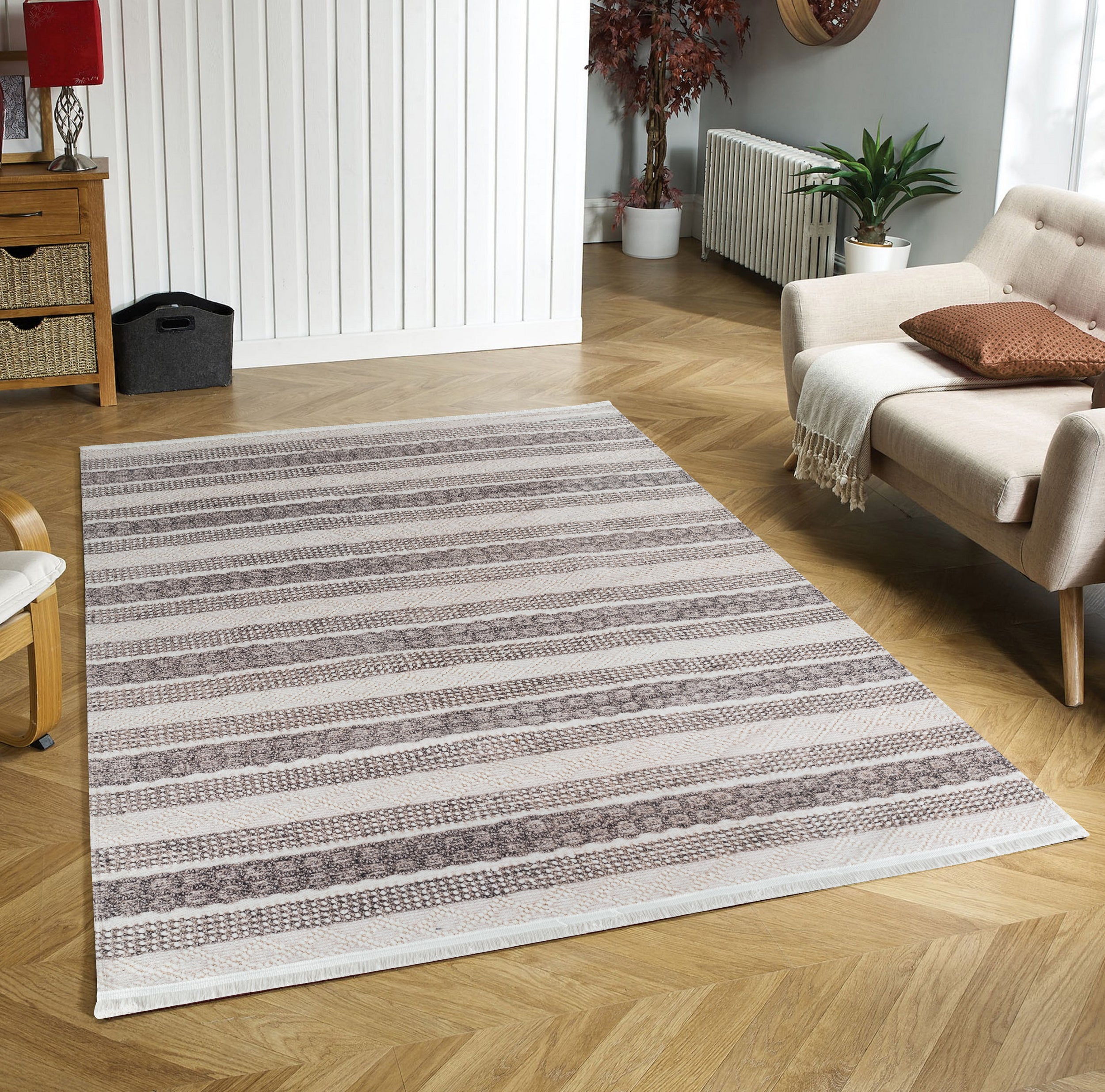 Sehrazat EFE COLLECTION - Modern en antibacterieel tapijt in Scandi-stijl serie Efe 1030 Beige