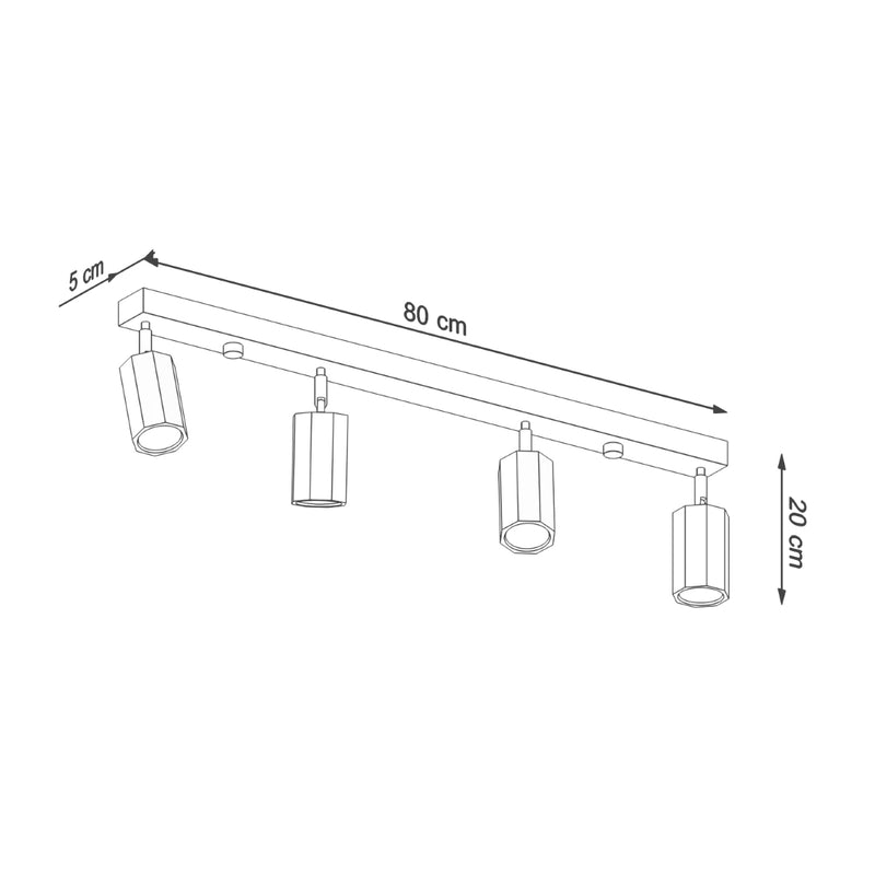 Ceiling light ZEKE 4 oak