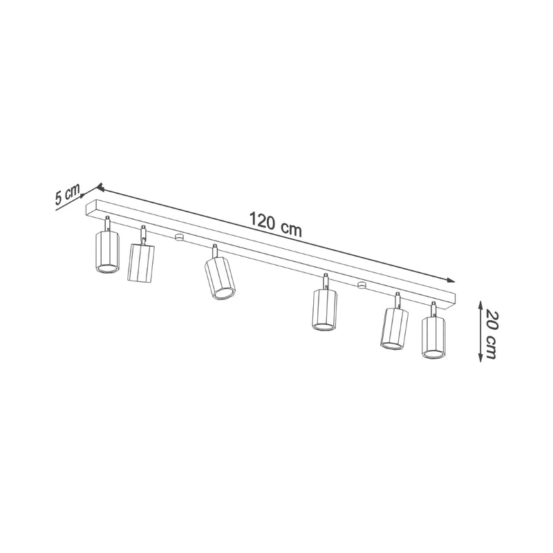 Ceiling light ZEKE 6 oak