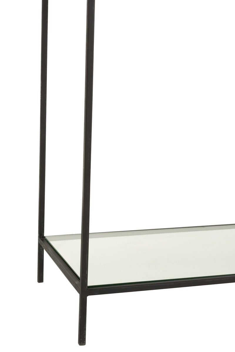 Elegante 2-delige plank Mixon in cirkeldesign van metaal en glas in zwart