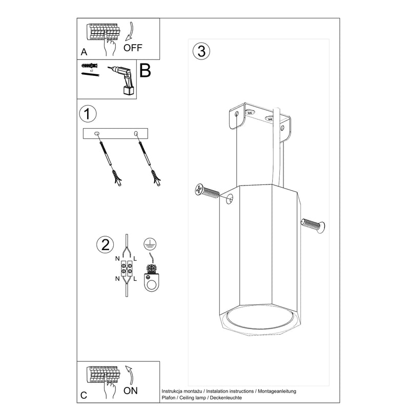 Ceiling light ZEKE 10 oak