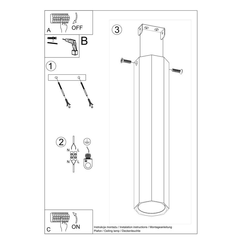 Ceiling light ZEKE 30 oak