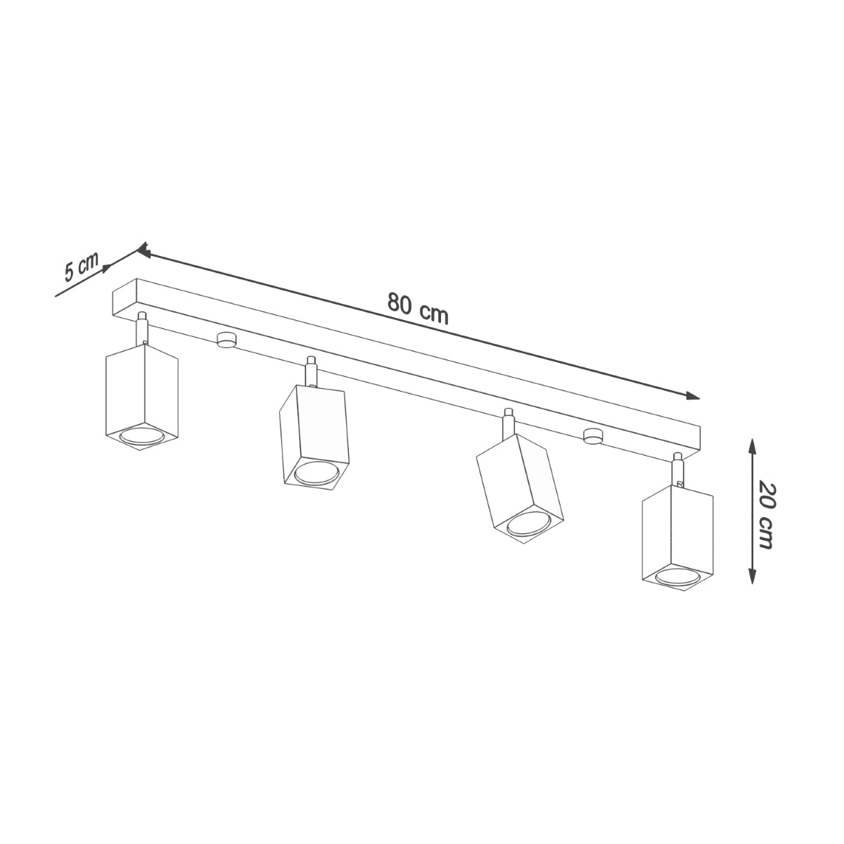Ceiling light KEKE 4 oak