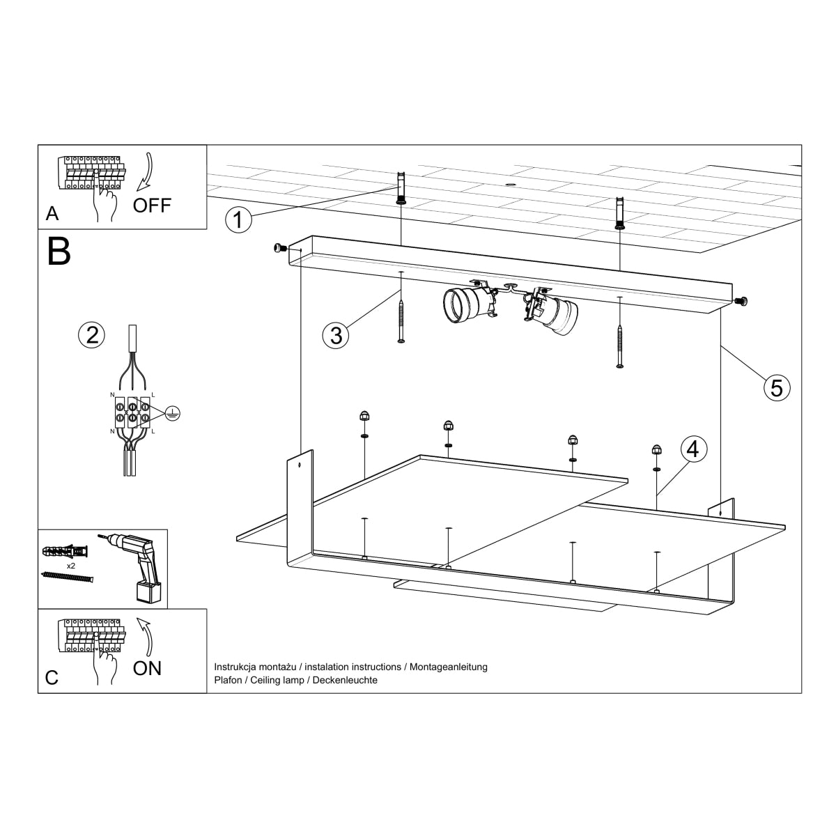 MASSIMO ceiling light white
