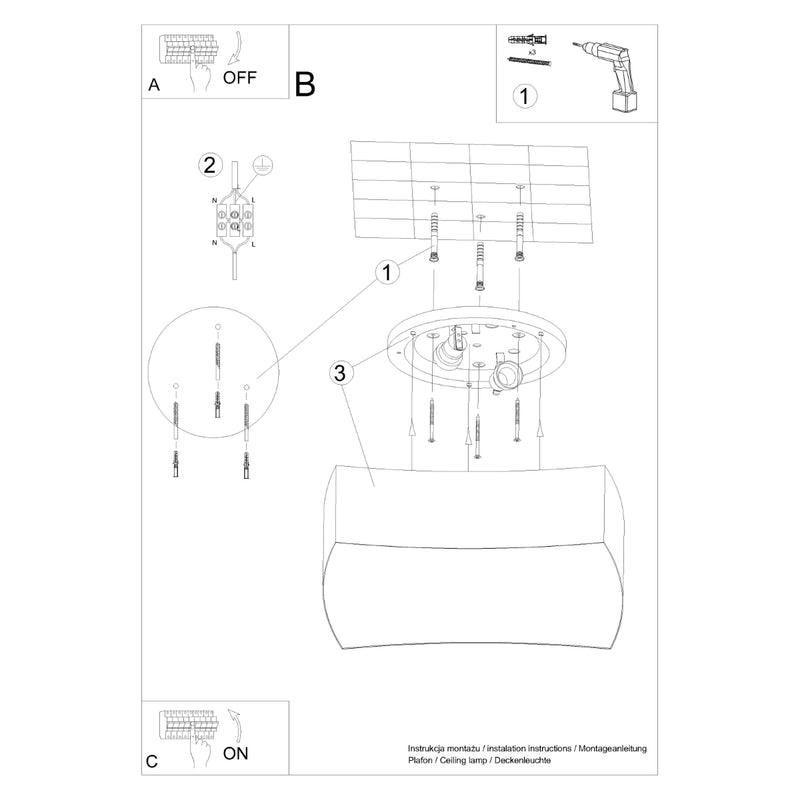 Ceiling light SQUARE 1 white