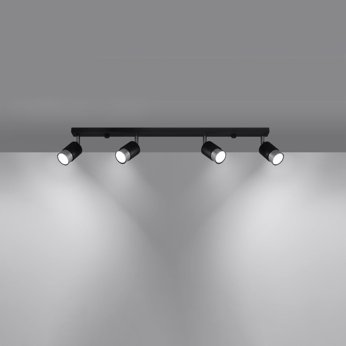 NERO 4 plafondlamp zwart/chroom