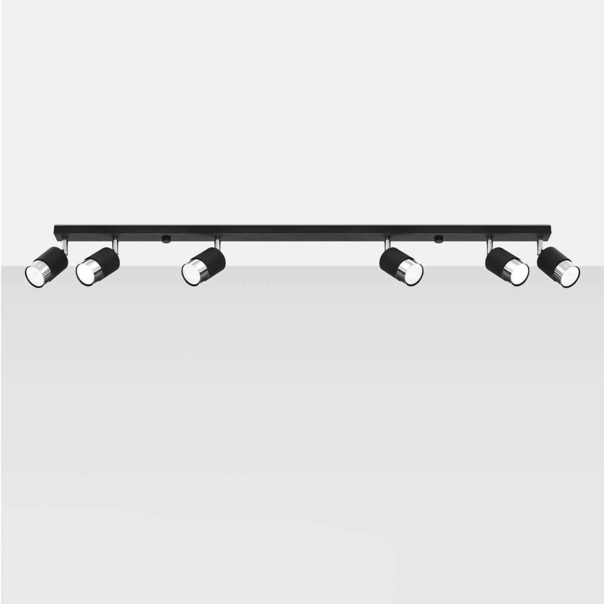 NERO 6 plafondlamp zwart/chroom