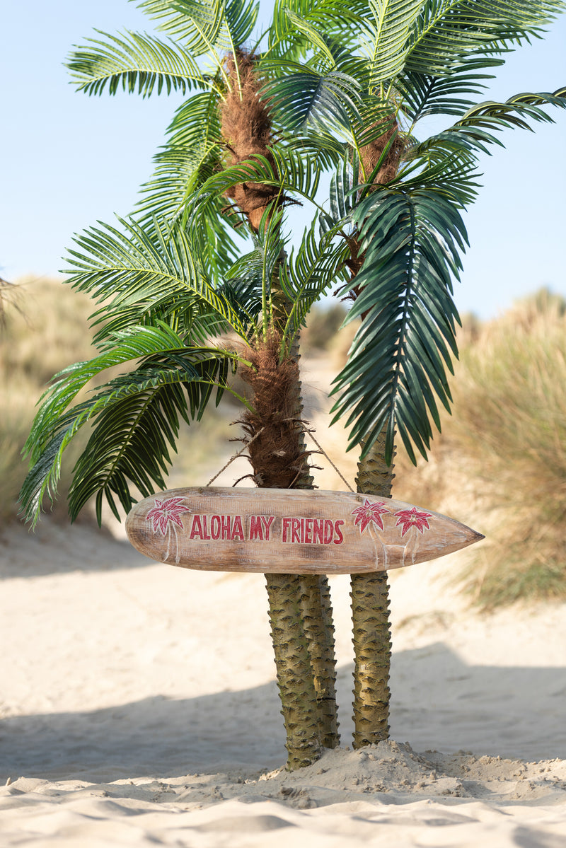 Houten borden - set van 2 met aloha-letters en ontspannend Beach Beach-motief