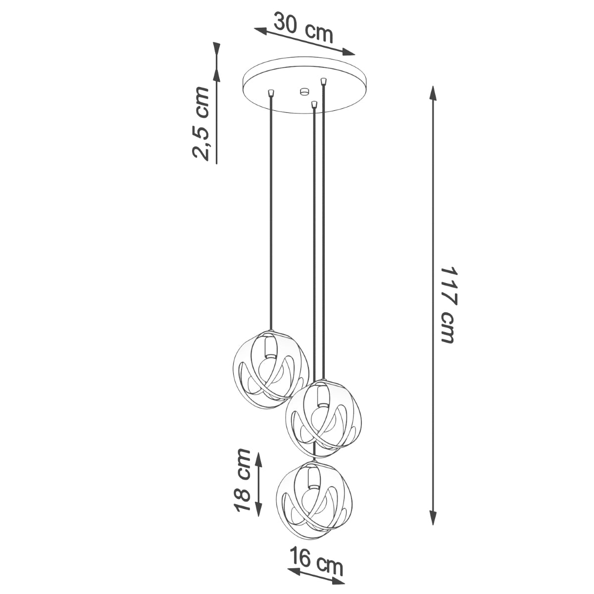 Hanging light TULOS 3P white