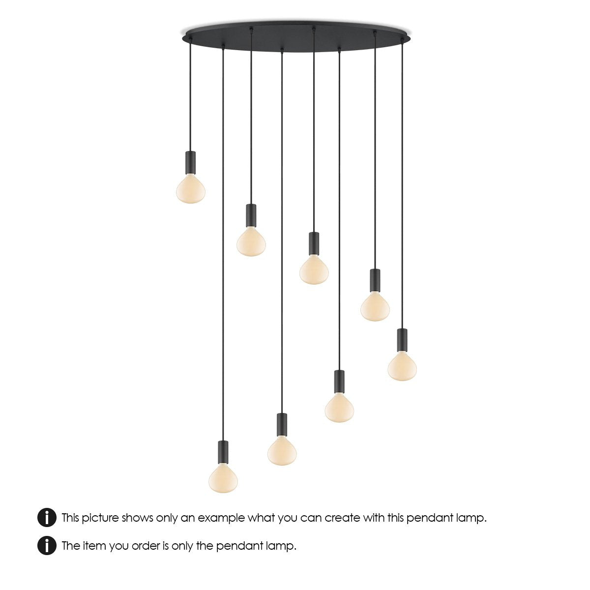 Oval metal hanging lamp 8L - 100/30/117.5CM