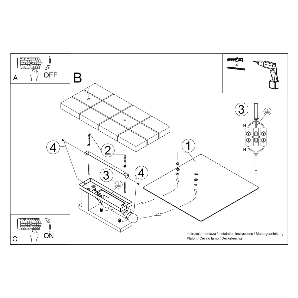 LAPPO ceiling light white