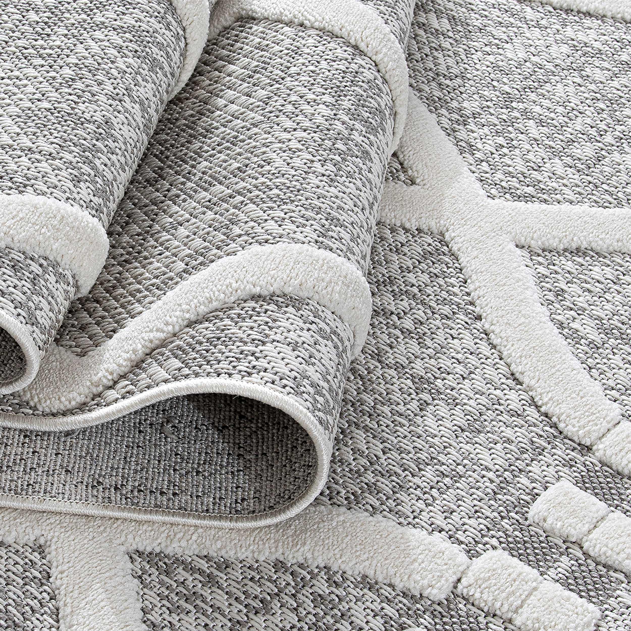 Sehrazat Teppichserie Oslo 9810 grey cream - Moderne Kurzflor Kollektion 2023/2024 in verschiedenen Größen