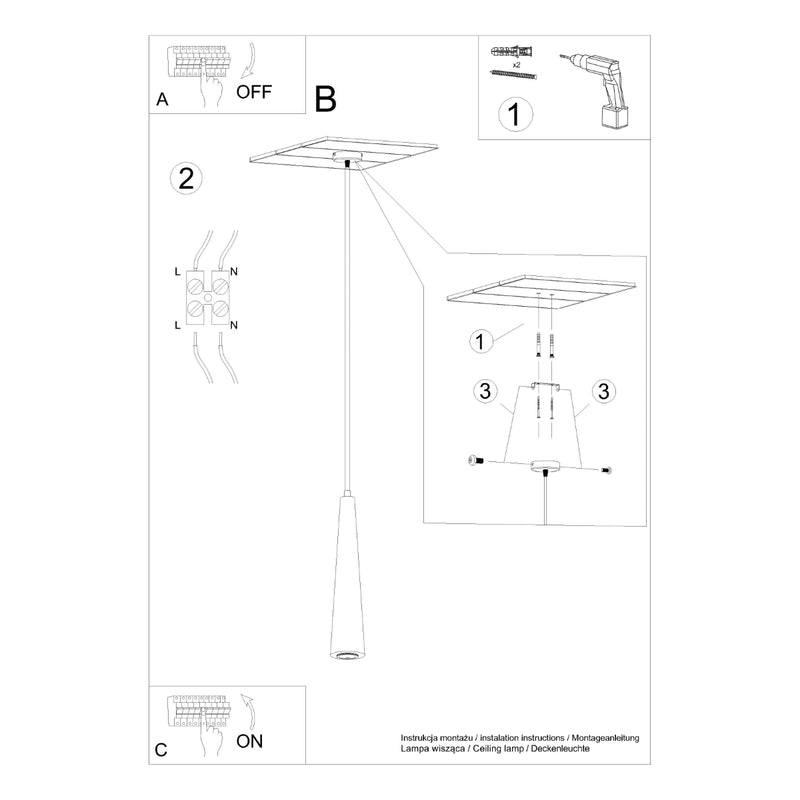 SULA 1 hanging light natural wood