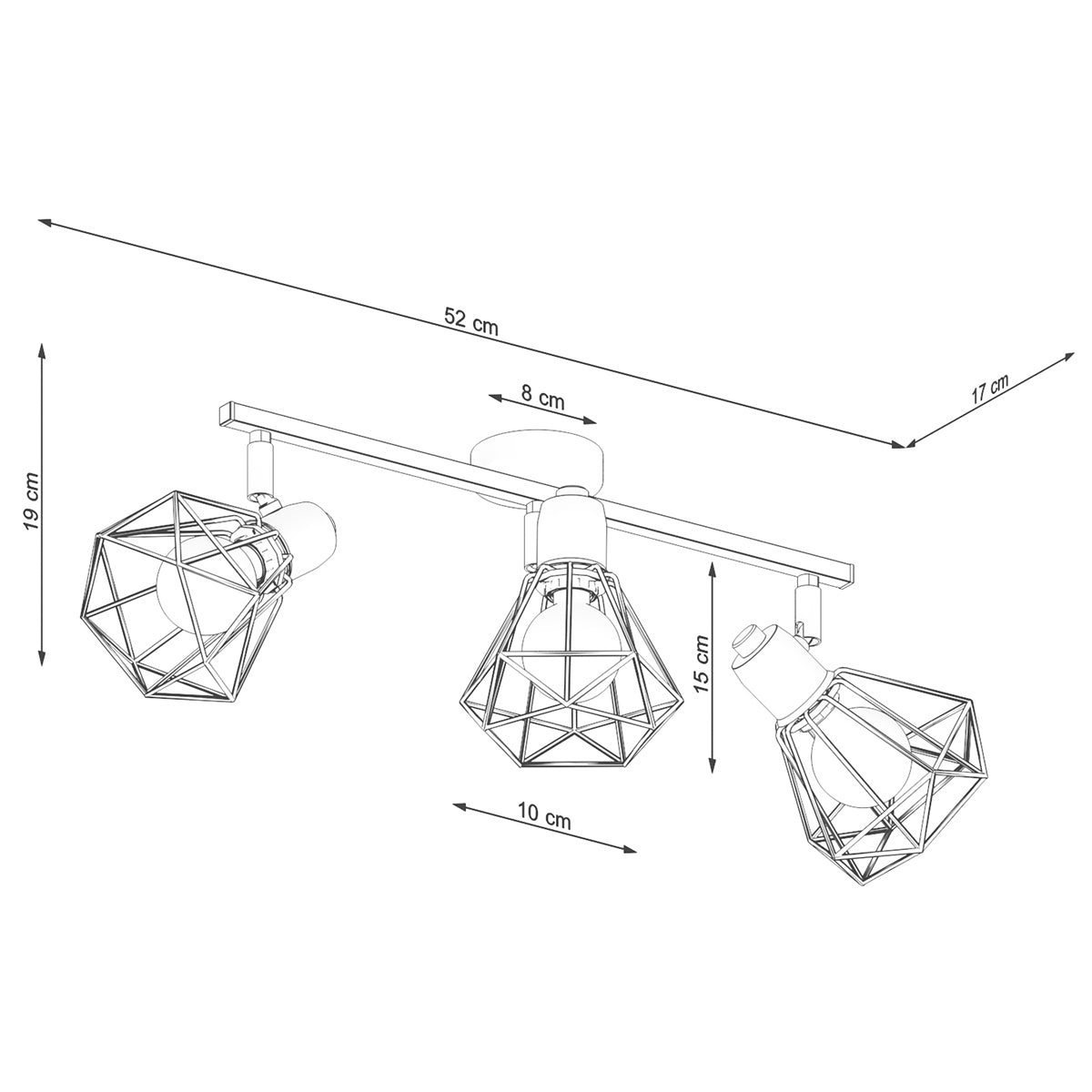 Ceiling light ARTEMIS 3 black