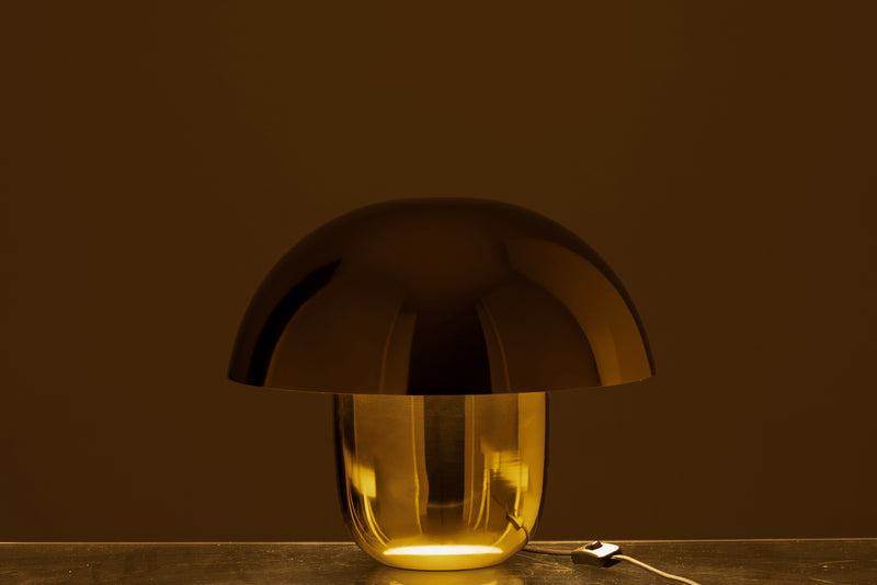 Zweifache Eleganz Pilz-Lampe in Glänzendem Gold - In Zwei Größen Erhältlich
